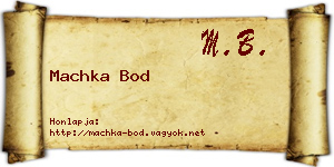 Machka Bod névjegykártya